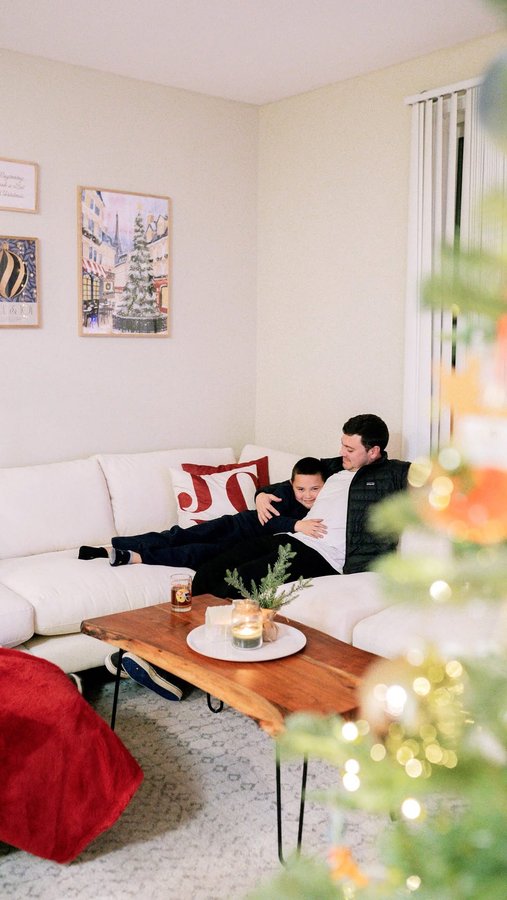 Instagram post by @_zagrebelnaya_ for Burrow. Caption reads: [...] refreshed our living room with the @burrow....