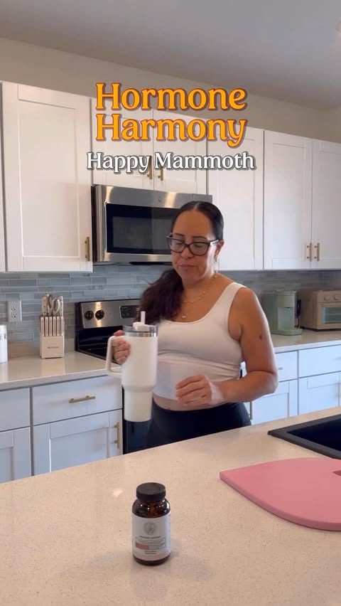 Instagram post by @ultimategirlmom for Happy Mammoth. Caption reads: [...] been taking Hormone Harmony by....