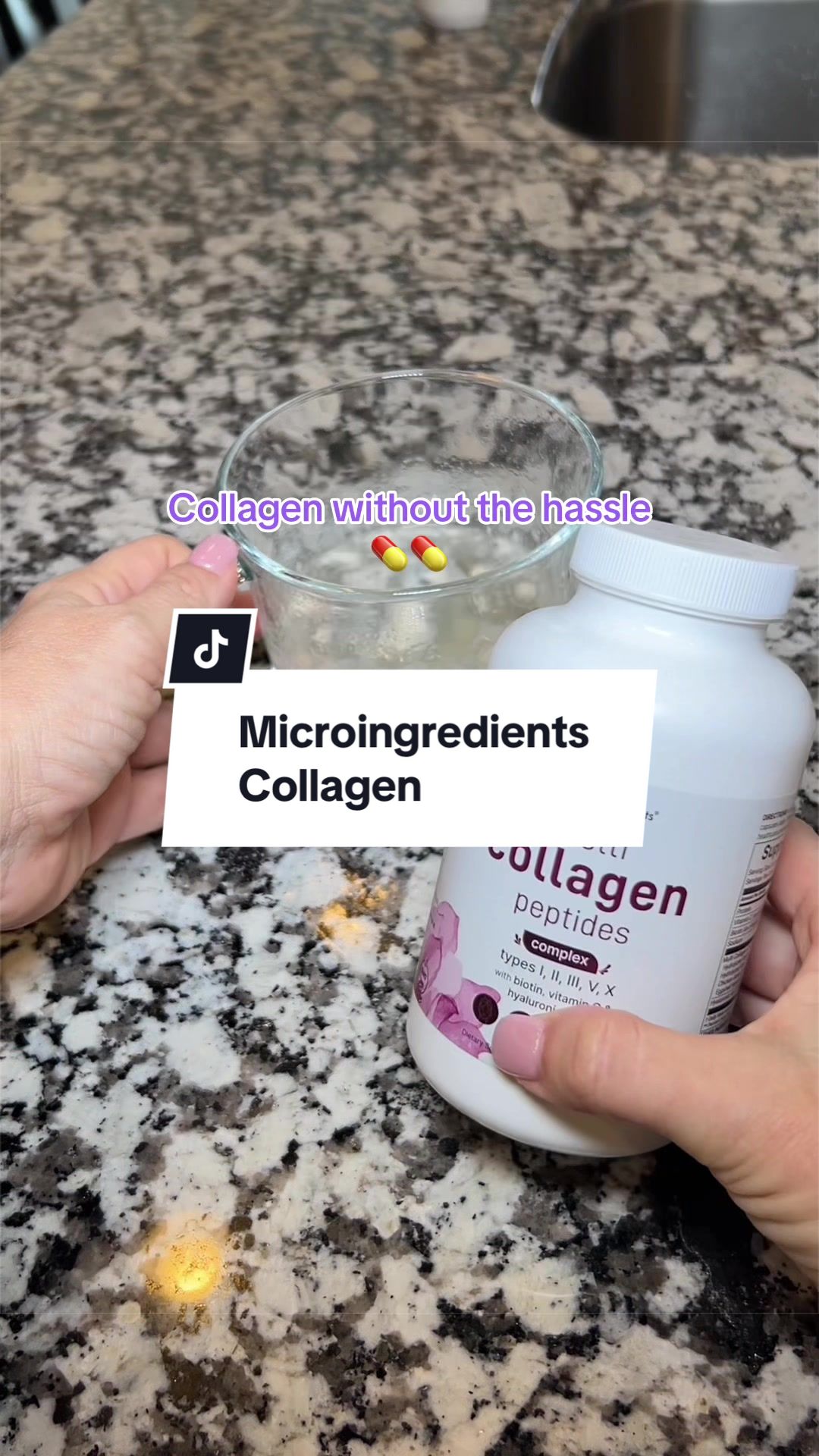 TikTok post by @robbieandruby for Micro Ingredients. Caption reads: MicroIngredients collagen capsules have been a....