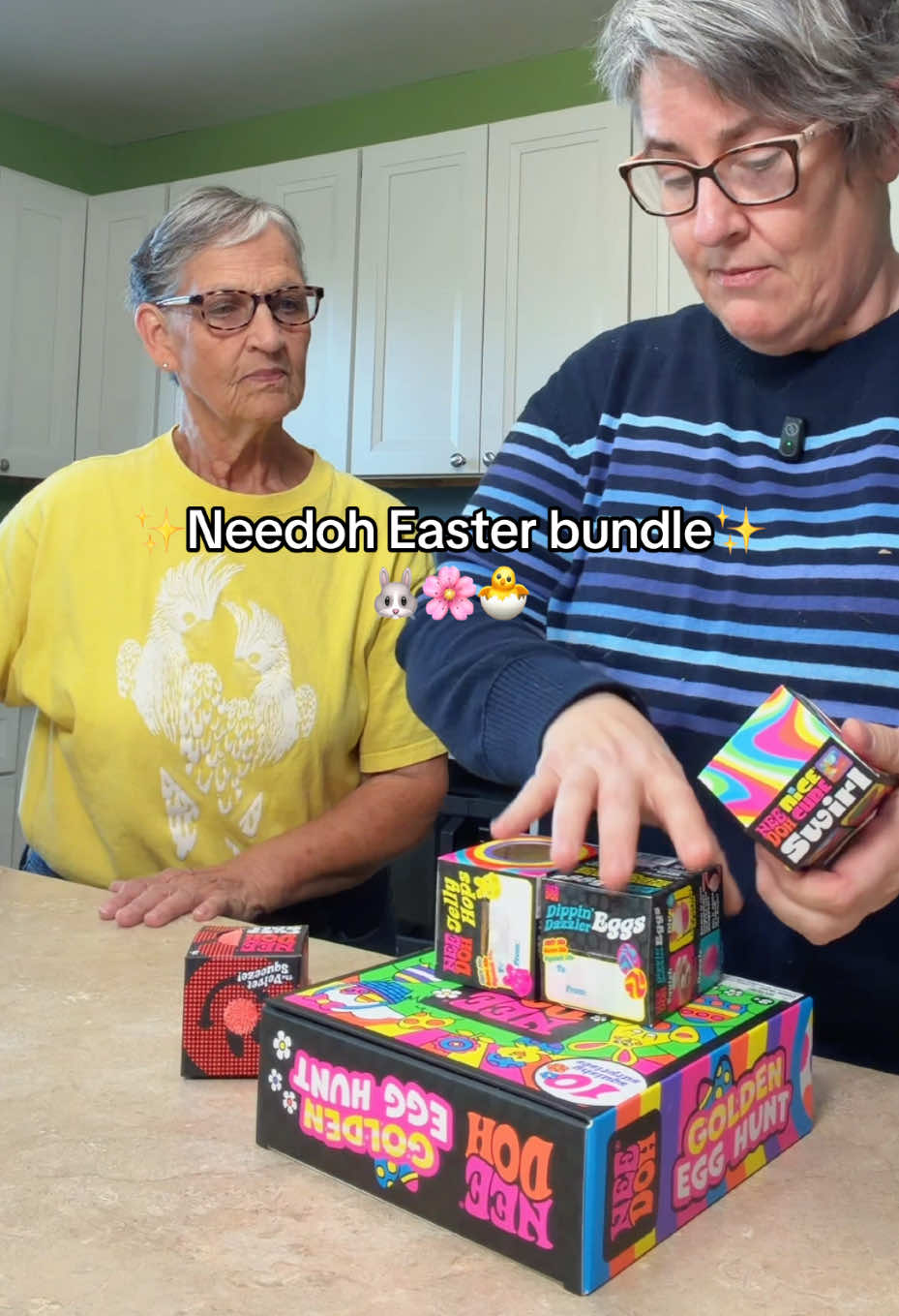 TikTok post by @alwayshonestreviews for Schylling Inc.. Caption reads: The Needoh Easter Bundle also has a Nice Cube....