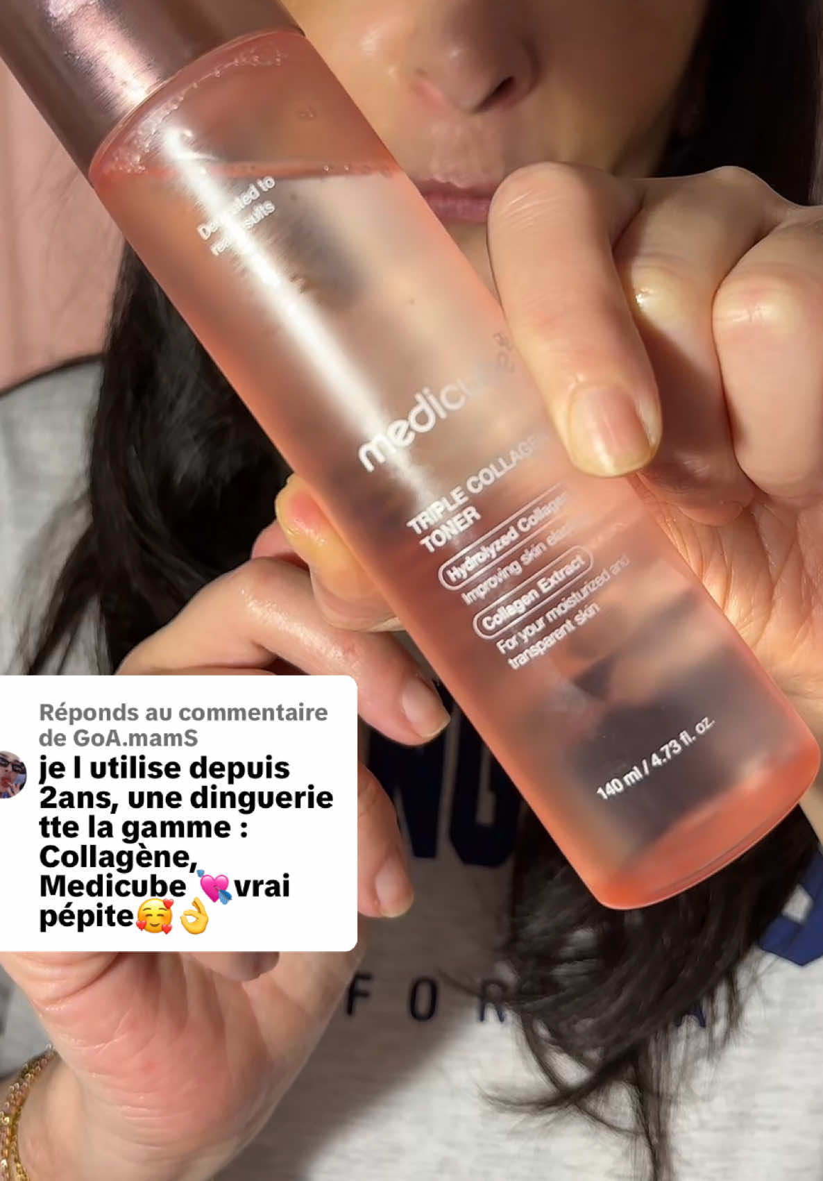 TikTok post by @agnesscemama for Aprizo. Caption reads: [...] oh la la ouiiiii @medicube France @APRIZO....
