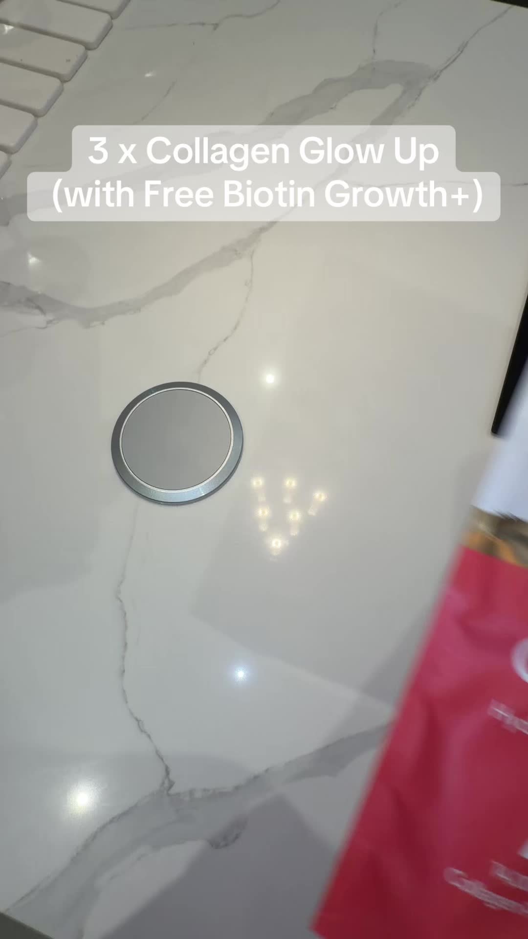 TikTok post by @gingercrush4 for Nutrition Geeks. Caption reads: [...] Glow Up (with Free Biotin....