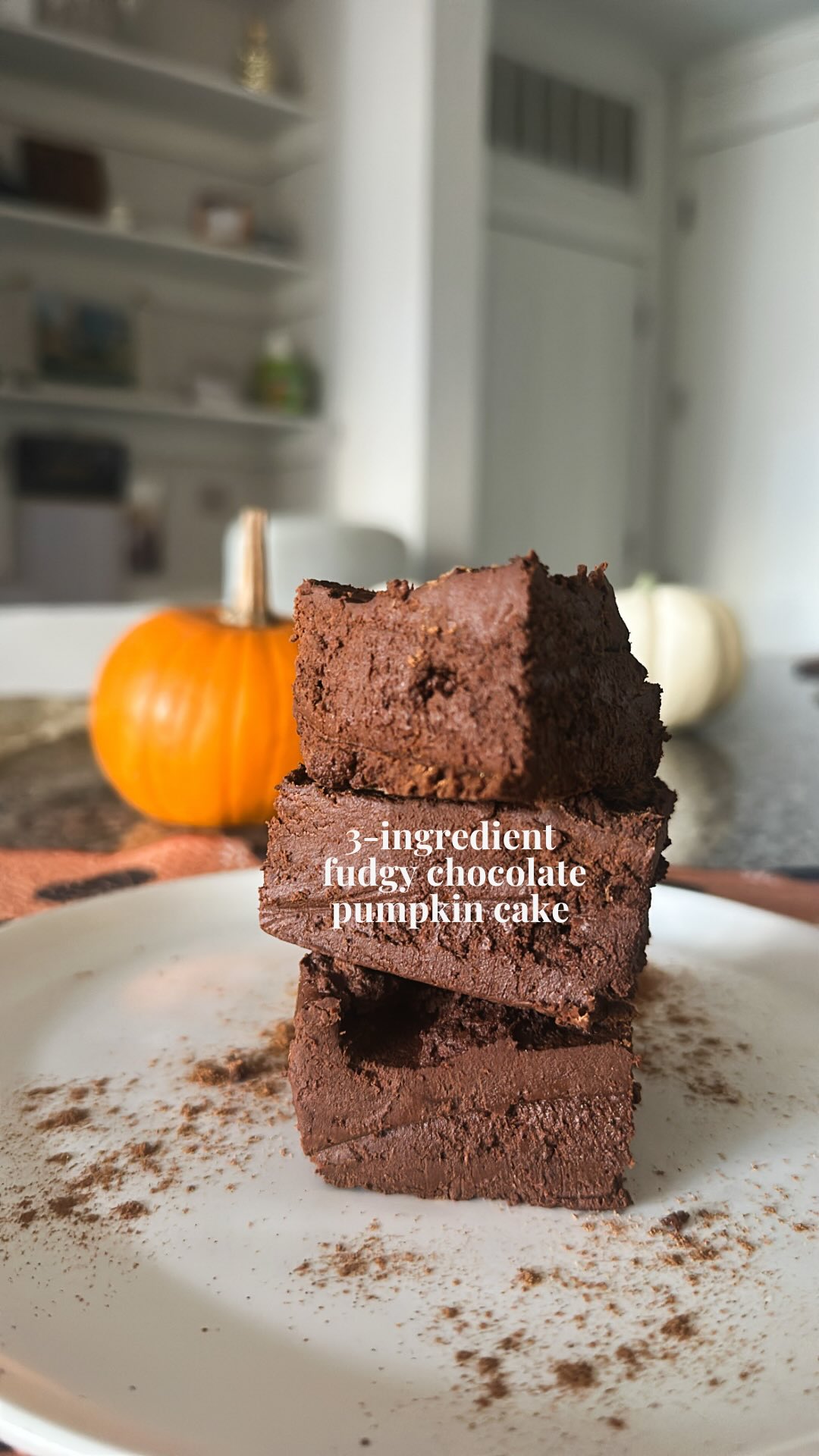 Instagram post by @well.n.strong for Equip Foods. Caption reads: these 3 ingredient fudgy chocolate pumpkin bars....