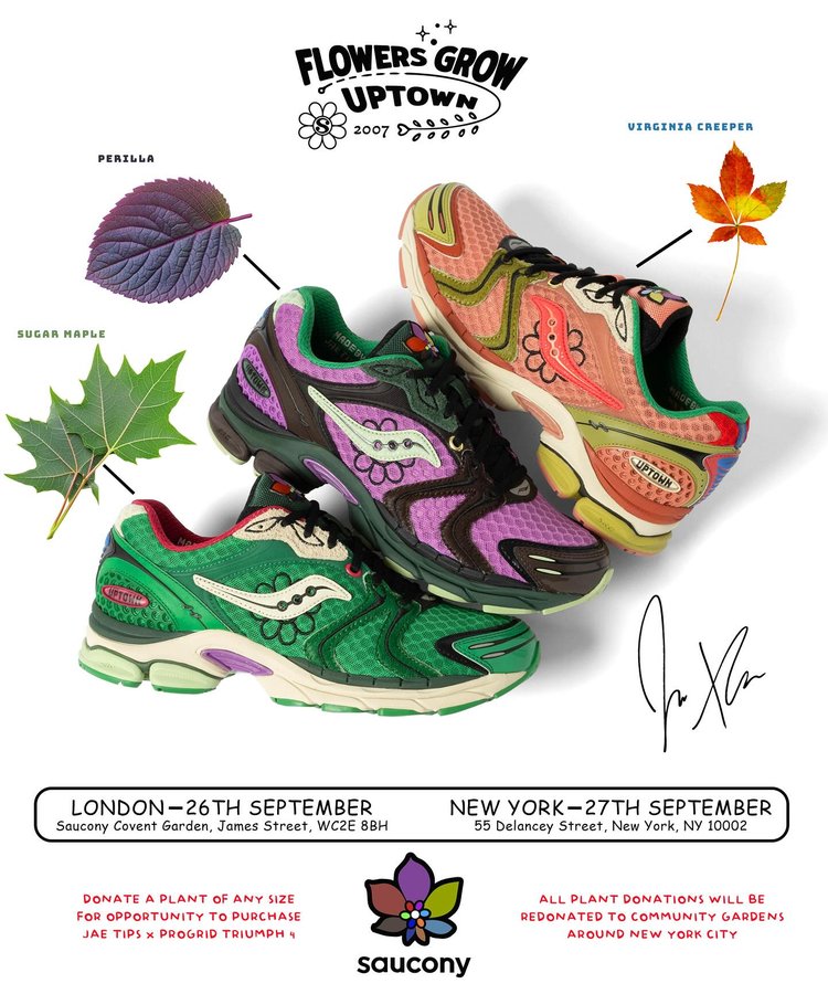 Instagram post by @jaetips for Saucony. Caption reads: London 9/26 ~> New York 9/27 (back-to-back)

Bring....