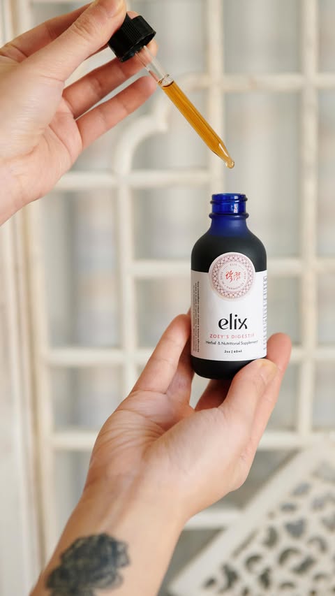 Instagram post by @zoeyxinyigong for Elix. Caption reads: I’m grateful for brands like @elixhealing that has....