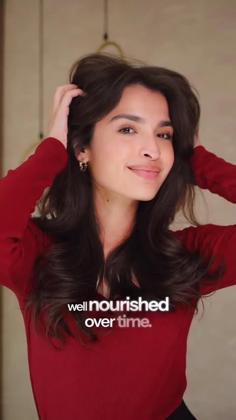 Instagram post by @saachi.bhasin for Nihar Naturals. Caption reads: Healthy-looking hair doesn’t need to be....