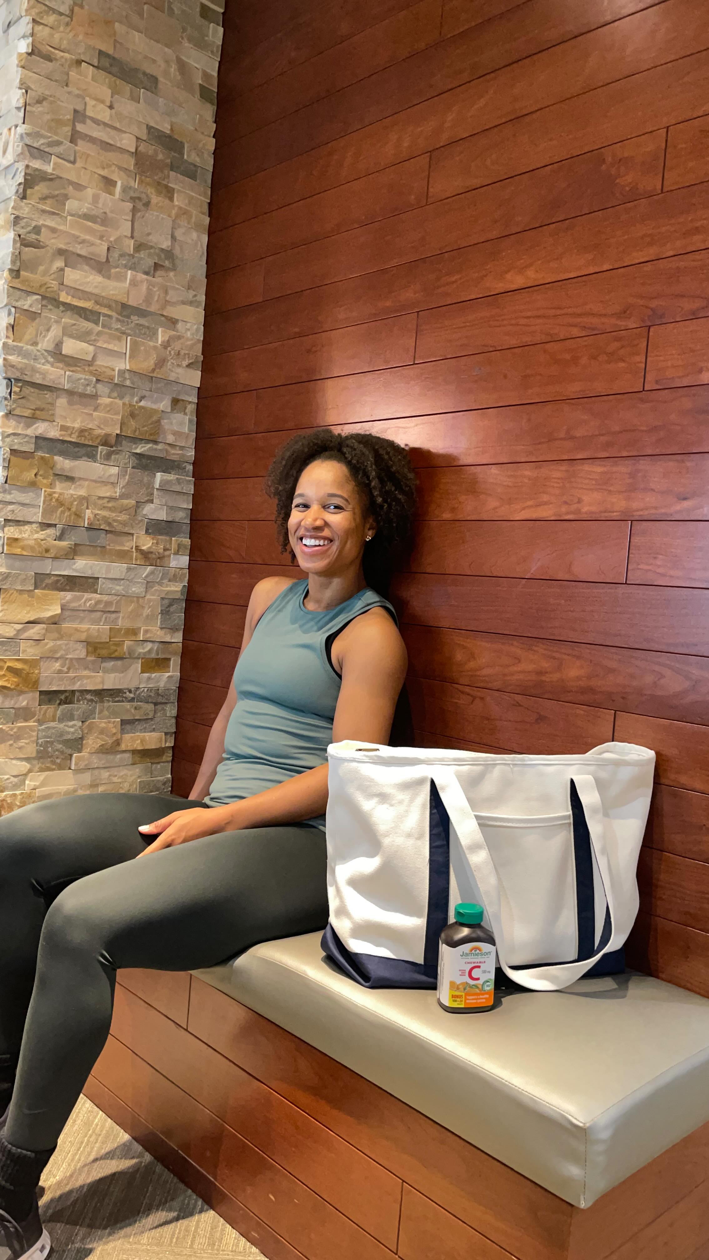 Instagram post by @thesweatmovement for Jamieson Vitamins. Caption reads: I can lift, squat, and sprint but dodging germs....