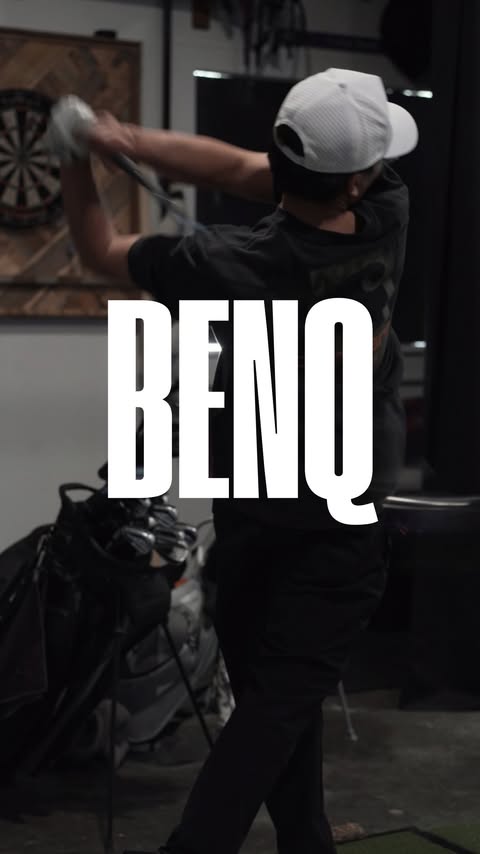 Instagram post by @ramplaysgolf for BenQ. Caption reads: [...] same… Introducing my partnership with....