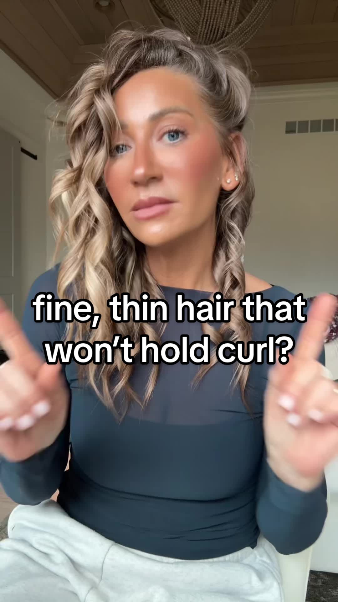 TikTok post by @sarahhill920 for Bio Ionic. Caption reads: @Bio Ionic #finehair #curltutorial [...].