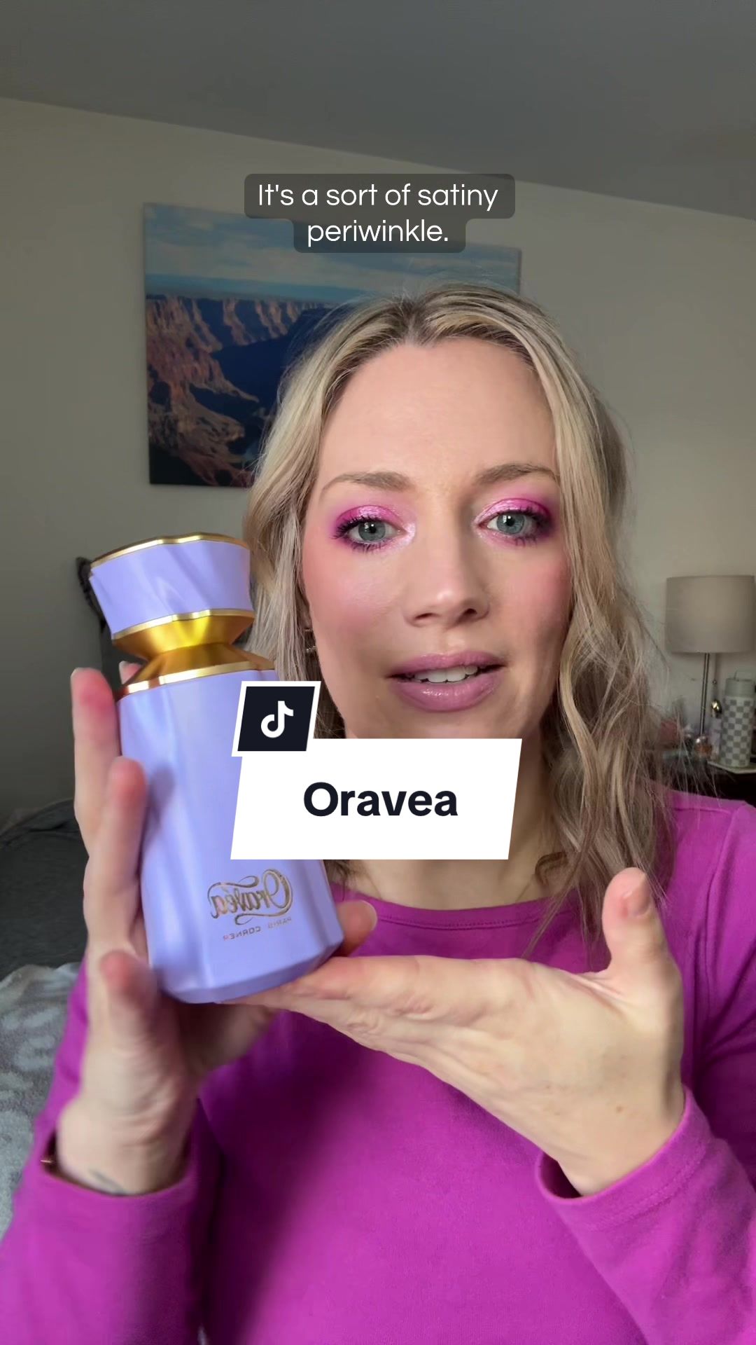 TikTok post by @scentmemos for Paris Corner Perfumes. Caption reads: 💜💐🌷🪻 Oravea @Paris Corner Official received as....