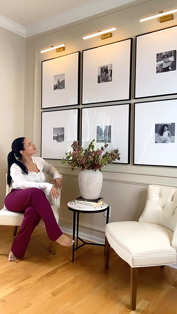 Instagram post by @inspirationbycp for Frame It Easy. Caption reads: DIY HOME OFFICE 50% DONE ✔️ One of my favorite....