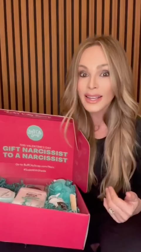 Instagram post by @tamrajudge for Buff City Soap. Caption reads: [...] know a narcissist (or are one 👀), Buff City....