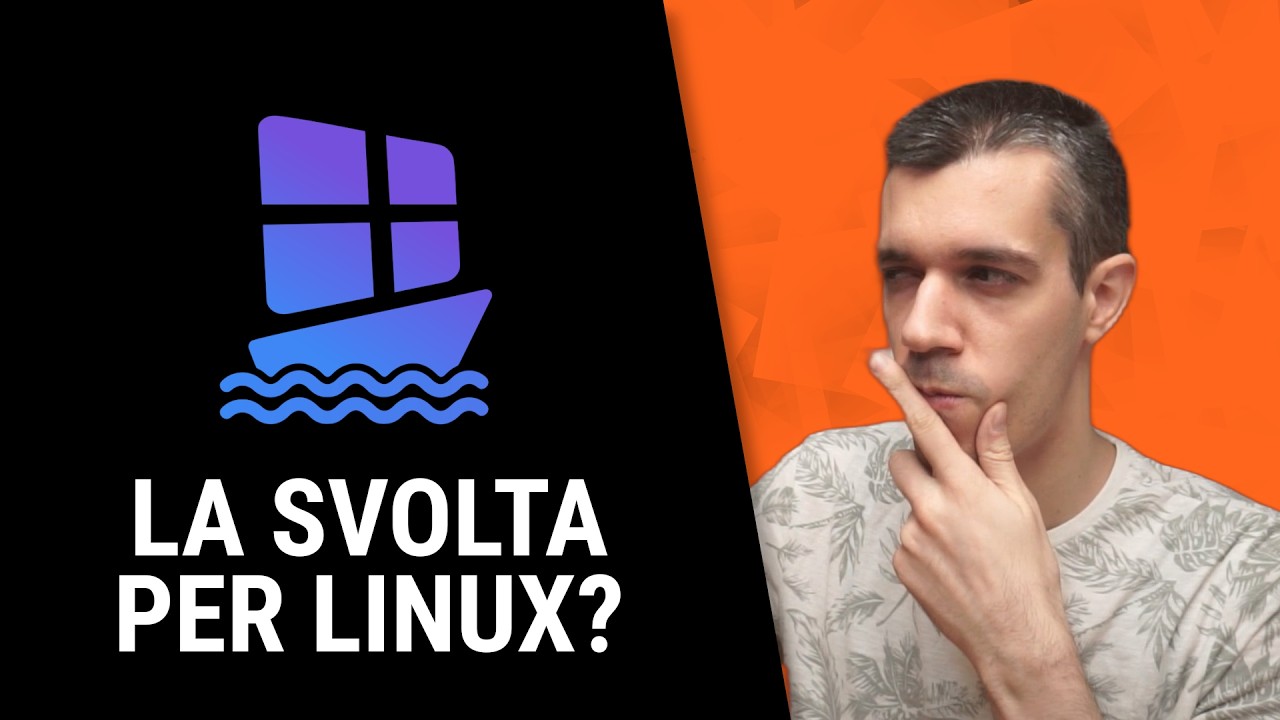 YouTube post by @morrolinux for Udemy. Caption reads: Winboat: Run Any Windows App on Linux.