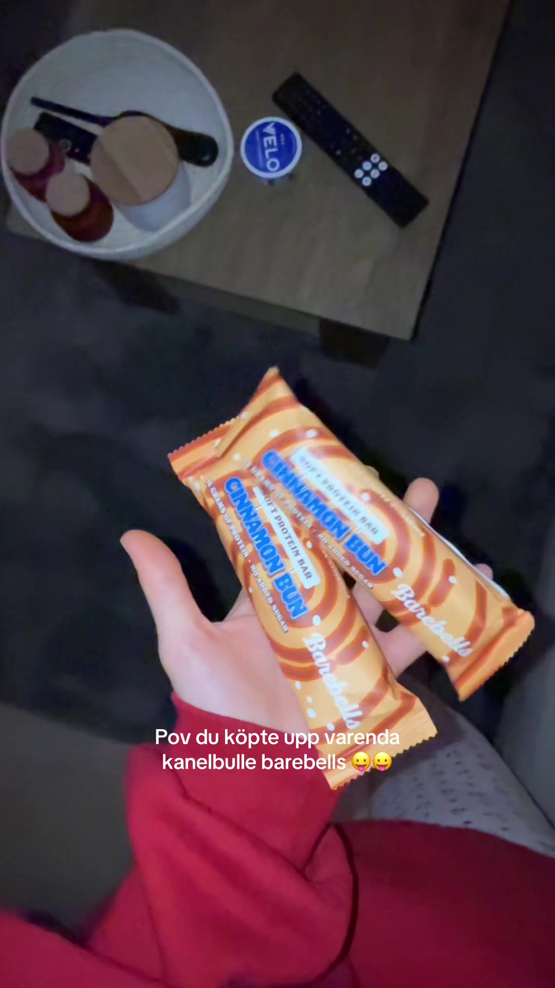 TikTok post by @matildaperssooon for Barebells. Caption reads: Mitt bästa snacktips: MIKRA ERA PROTEINBARS 😝😝....