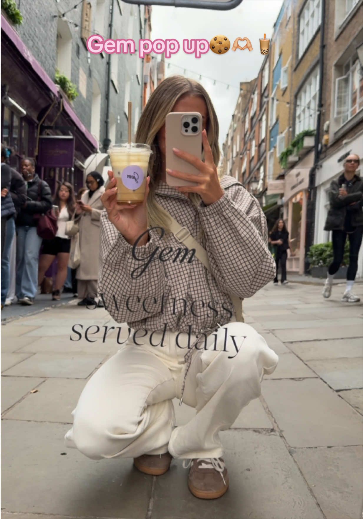 TikTok post by @amyblann for Gem. Caption reads: The @Gem pop up was so much fun🤭🫶🏼 ad Visit....