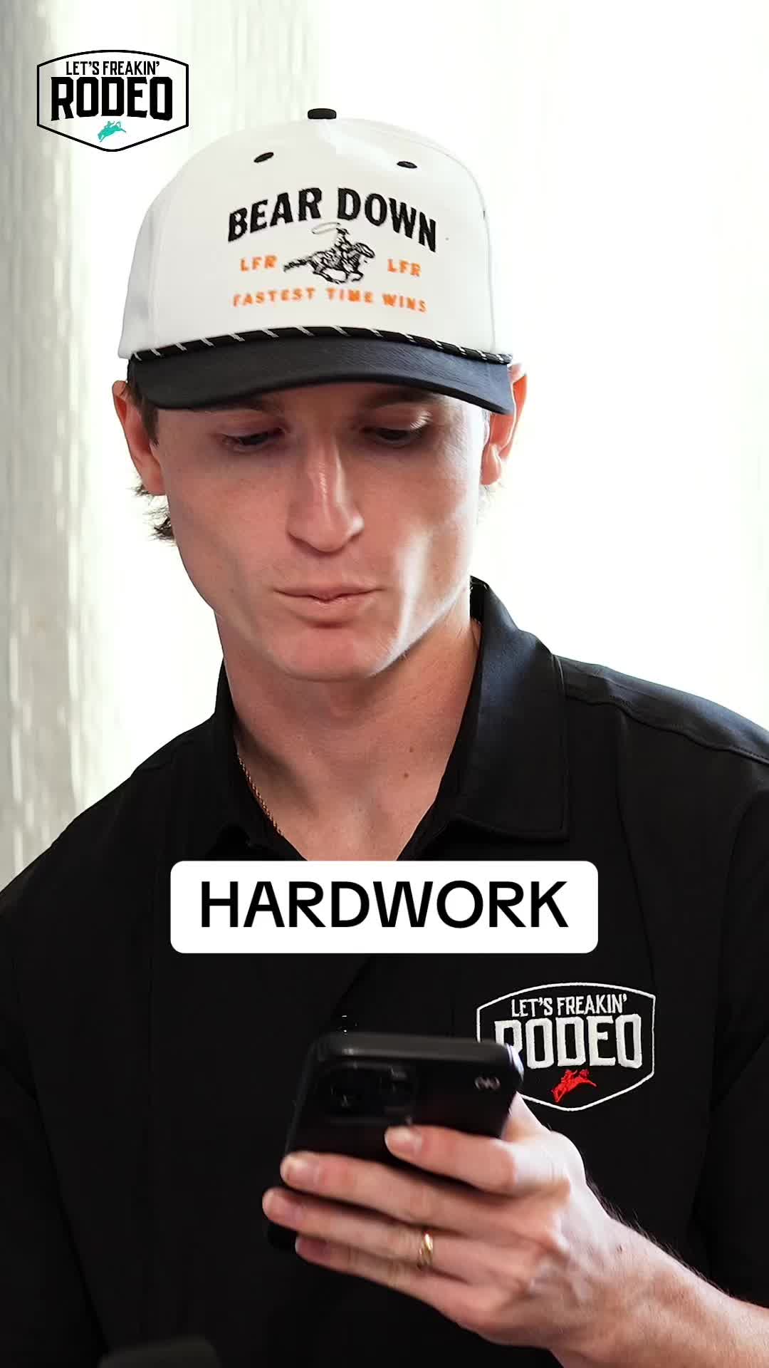 TikTok post by @letsfreakinrodeo for Boot Barn. Caption reads: What is more important? Natural talent, relentless....