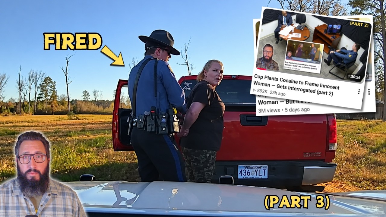 YouTube post by @thecivilrightslawyer for Incogni. Caption reads: Cop Plants Cocaine to Frame Innocent Woman — Gets....