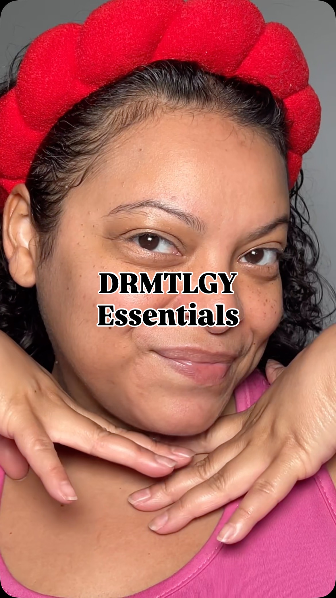 Instagram post by @promua.aleah for DRMTLGY. Caption reads: Some products are just non-negotiables & these are....