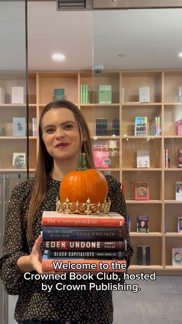 Instagram post by @abbottkahler for Crown Publishing. Caption reads: It's time to announce our next Crowned Book Club....