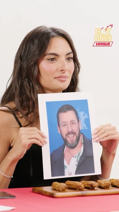 Instagram post by @giggly.squad for First We Feast. Caption reads: "but is he funny?" - @paige_desorbo #hotonesversus.