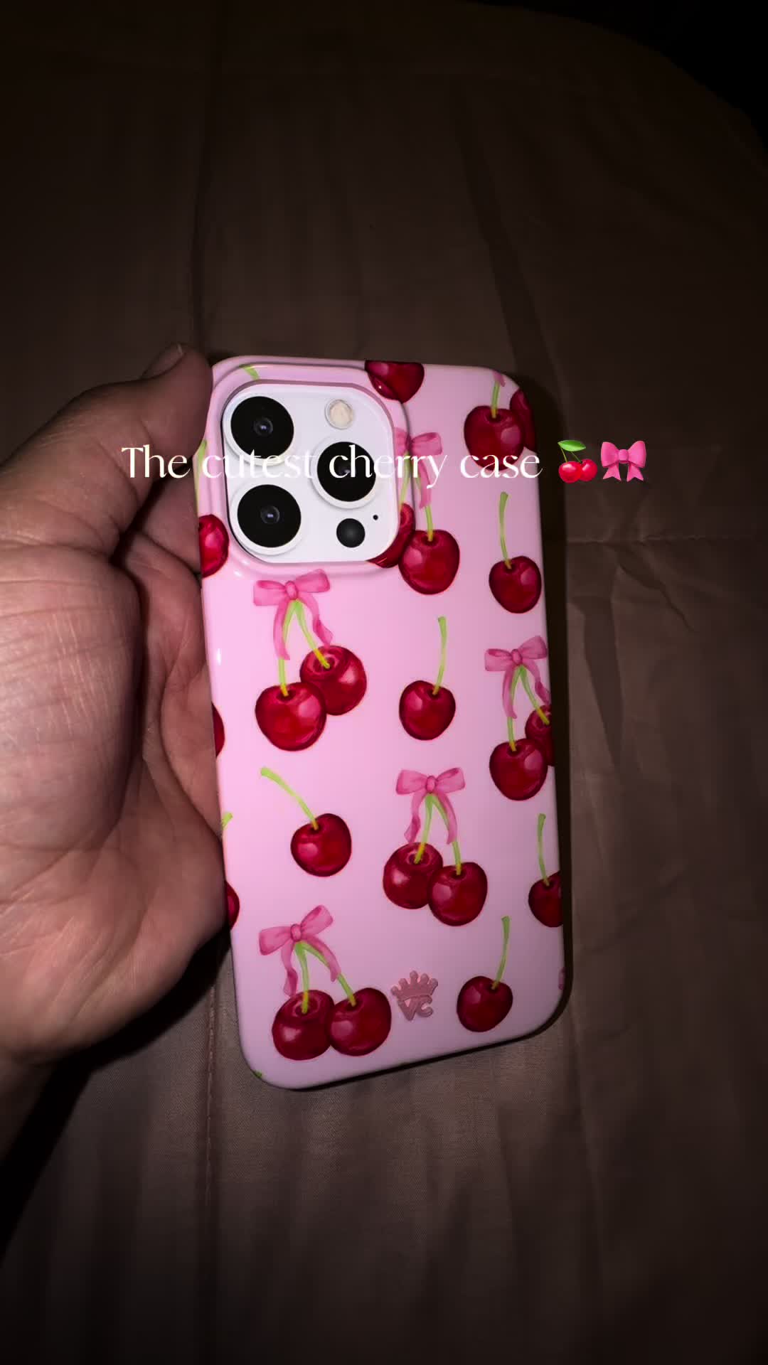 TikTok post by @_ohhhsheyla for VELVET CAVIAR. Caption reads: [...] case ever and it’s MagSafe ! 🍒🎀💖 @Velvet....