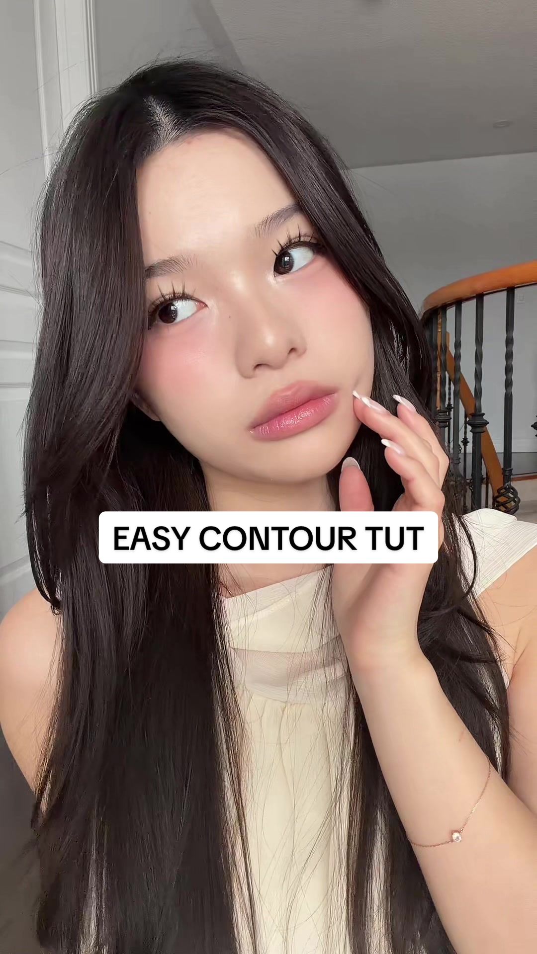 TikTok post by @miki.faerie for Fenty Beauty. Caption reads: Easy contour tut for my round face girlies that....