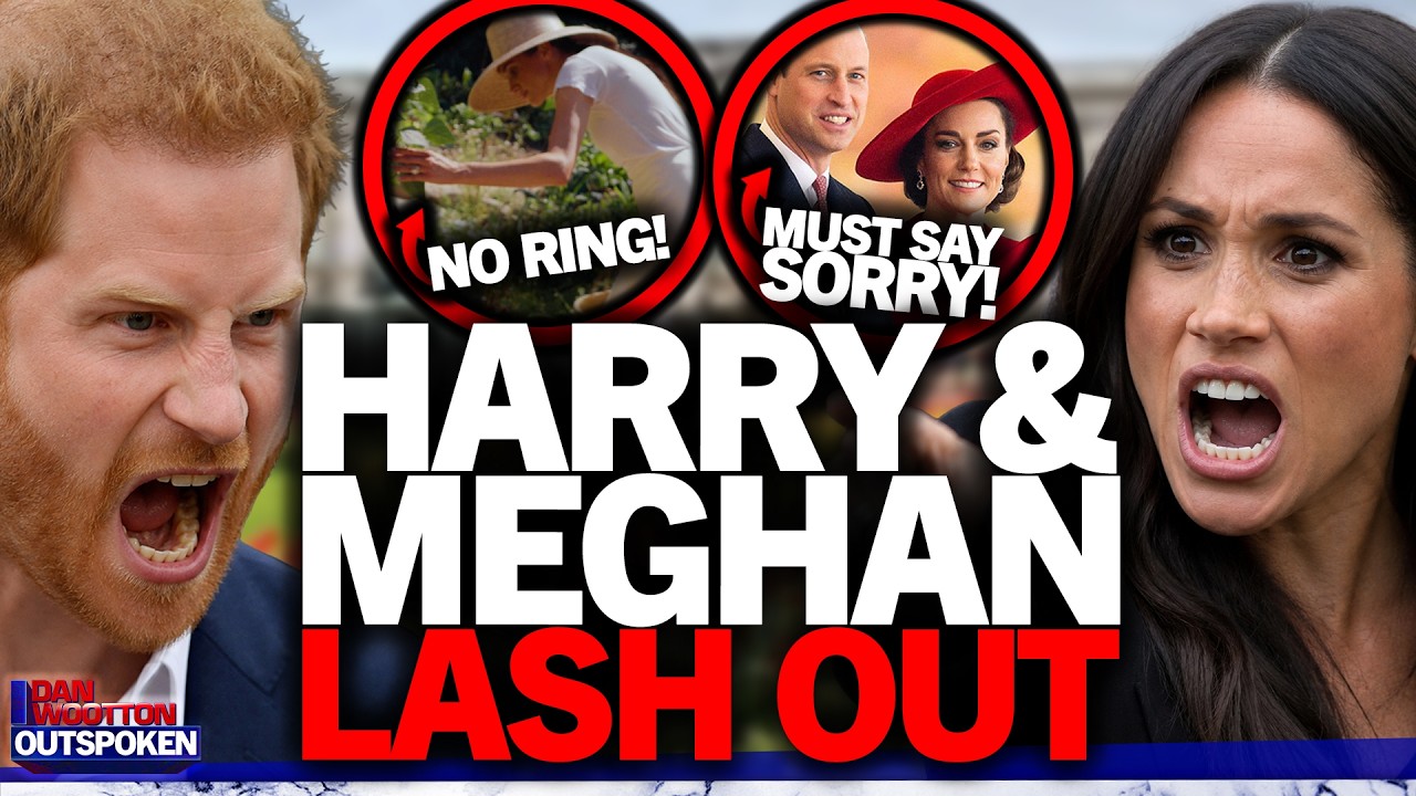 YouTube post by @danwoottonoutspoken for FÜM. Caption reads: "SPITTING BLOOD" Prince Harry lashes out at Royal....