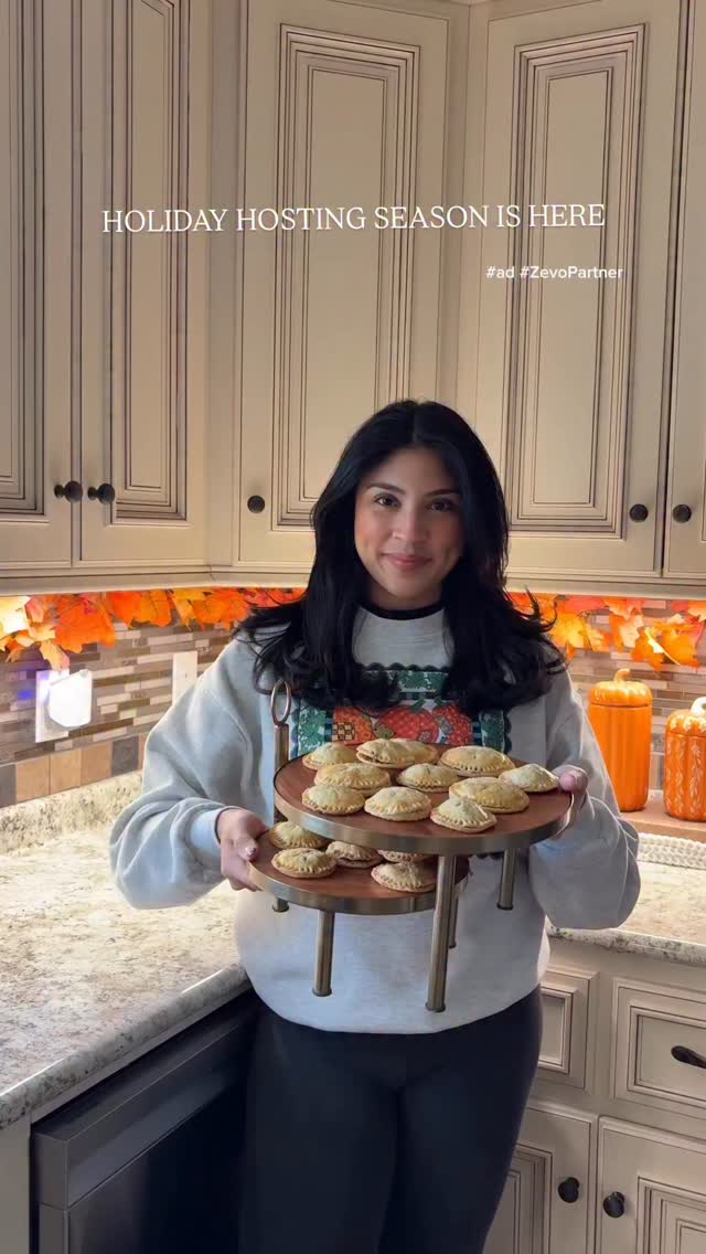 Instagram post by @sairasteelman for Zevo. Caption reads: #Ad #ZevoPartner Holiday hosting season is here....