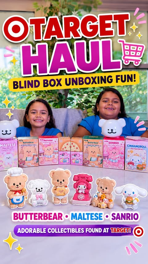 Instagram post by @haileyandbailey_ for Basic Fun!. Caption reads: [...] the new collectible blind boxes from....