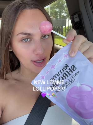 TikTok post by @daniellamagee for Lemme. Caption reads: NEW @lemme launch alert!🍬🍭💜✨ #lemme [...].