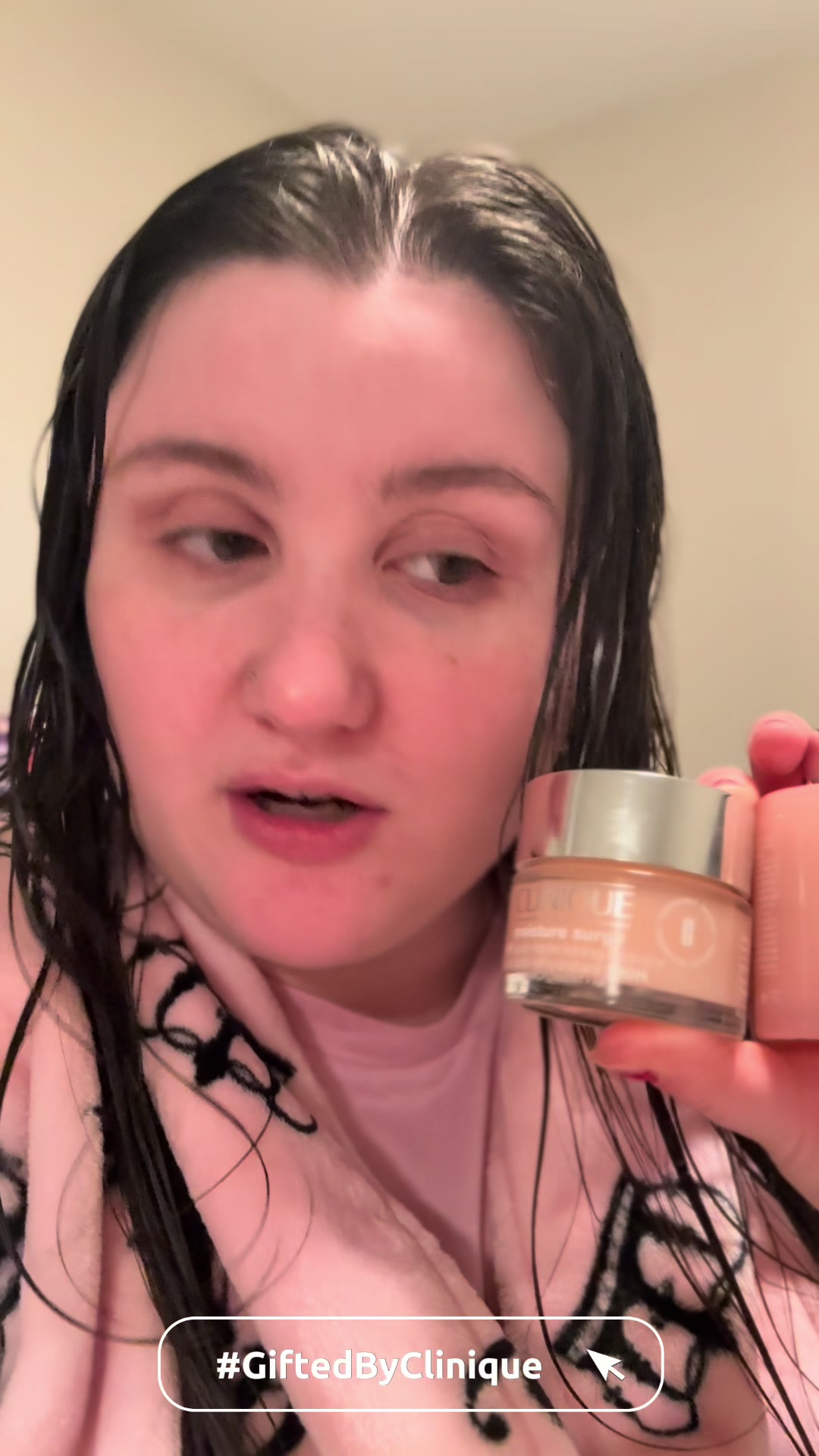 TikTok post by @stellacgo for Her Campus. Caption reads: [...] recommend 🤩🩷✨ #free #ad #skincare....