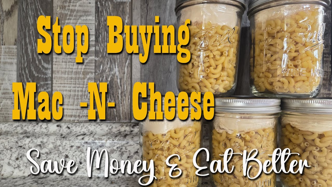 YouTube post by @HomesteadCorner for Wallaby Goods. Caption reads: Mac N Cheese ~ Meal In a Jar.