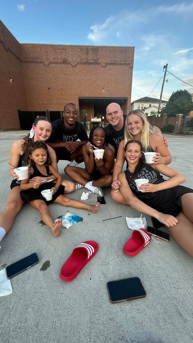 Instagram post by @uwgcheer for Nfinity. Caption reads: [...] great day at UCA College Camp in our....