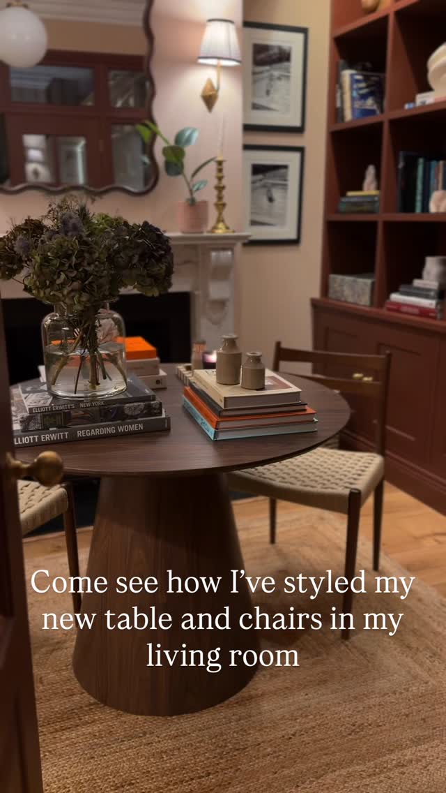 Instagram post by @amelialucyhome for Cult Furniture. Caption reads: I’ve just finished styling my new table and chairs....