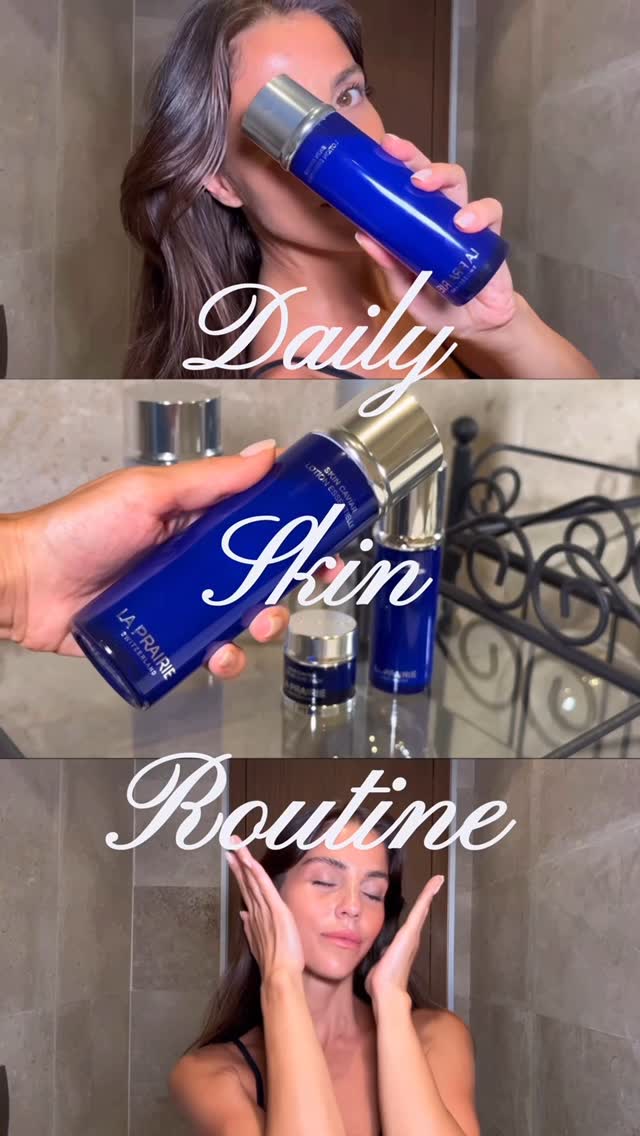 Instagram post by @aysunyildizgungor for La Prairie. Caption reads: A minimal routine, perfected with the luxury and....