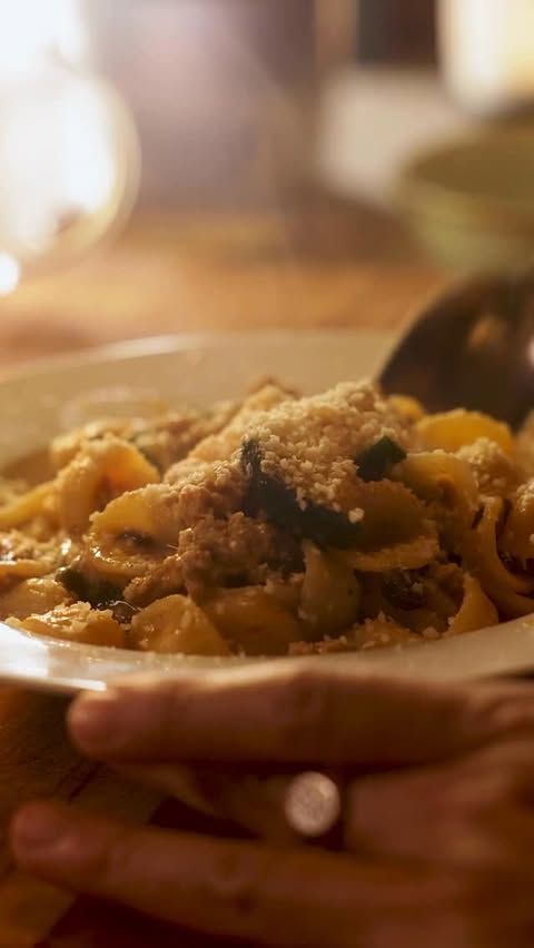 Instagram post by @potatoislike for Blue Apron. Caption reads: Orecchiette is my favorite pasta shape right now.....