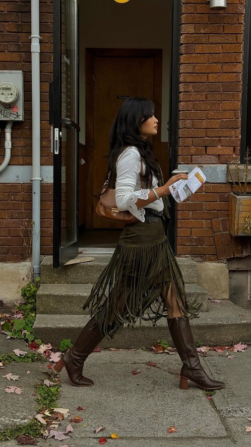 Instagram post by @lai_tiffany for Melanie Lyne. Caption reads: [...] into fall with my favourite....