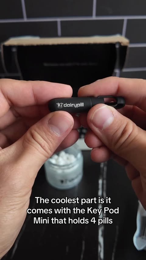 Instagram post by @notjimmymaio for Dairypill. Caption reads: [...] you struggle with dairy too, try DairyPill....