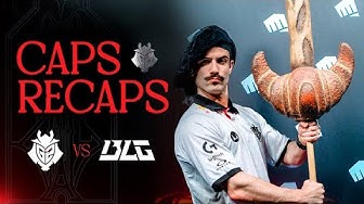 YouTube post by @G2LoL for G2 Esports. Caption reads: Caps Recaps without Caps with Romain, presented by....