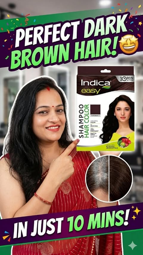 Instagram post by @babydigitlcare for Indica Hair Color. Caption reads: [...] Color Shampoo, Easy Hair Color, Indica Hair....
