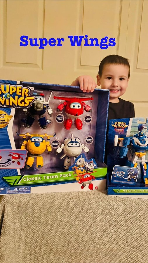 Instagram post by @dutcherstefanie for Alpha Toys. Caption reads: Super Wings is a new favorite in this house....