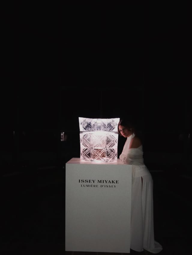 Instagram post by @souzana for Issey Miyake Parfums. Caption reads: [...] Intimate inside. Unforgettable. ✨....