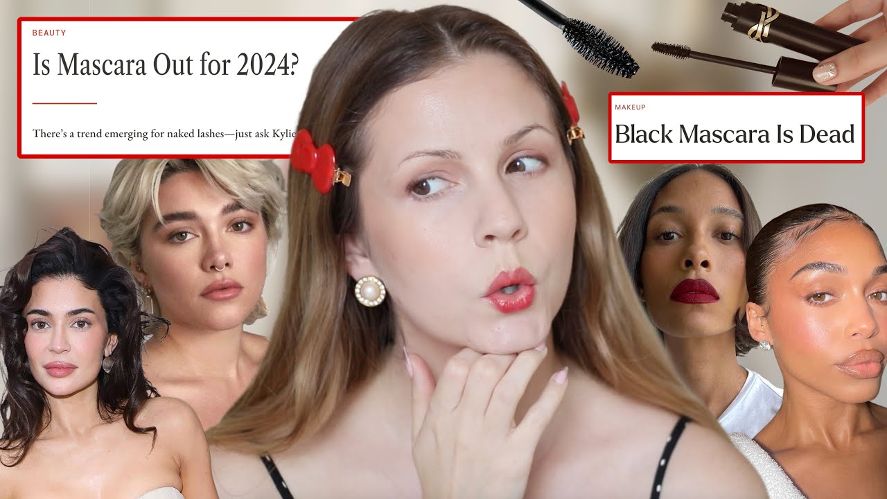 YouTube post by @KellyGooch for Allure. Caption reads: Great, apparently mascara is "out" too.