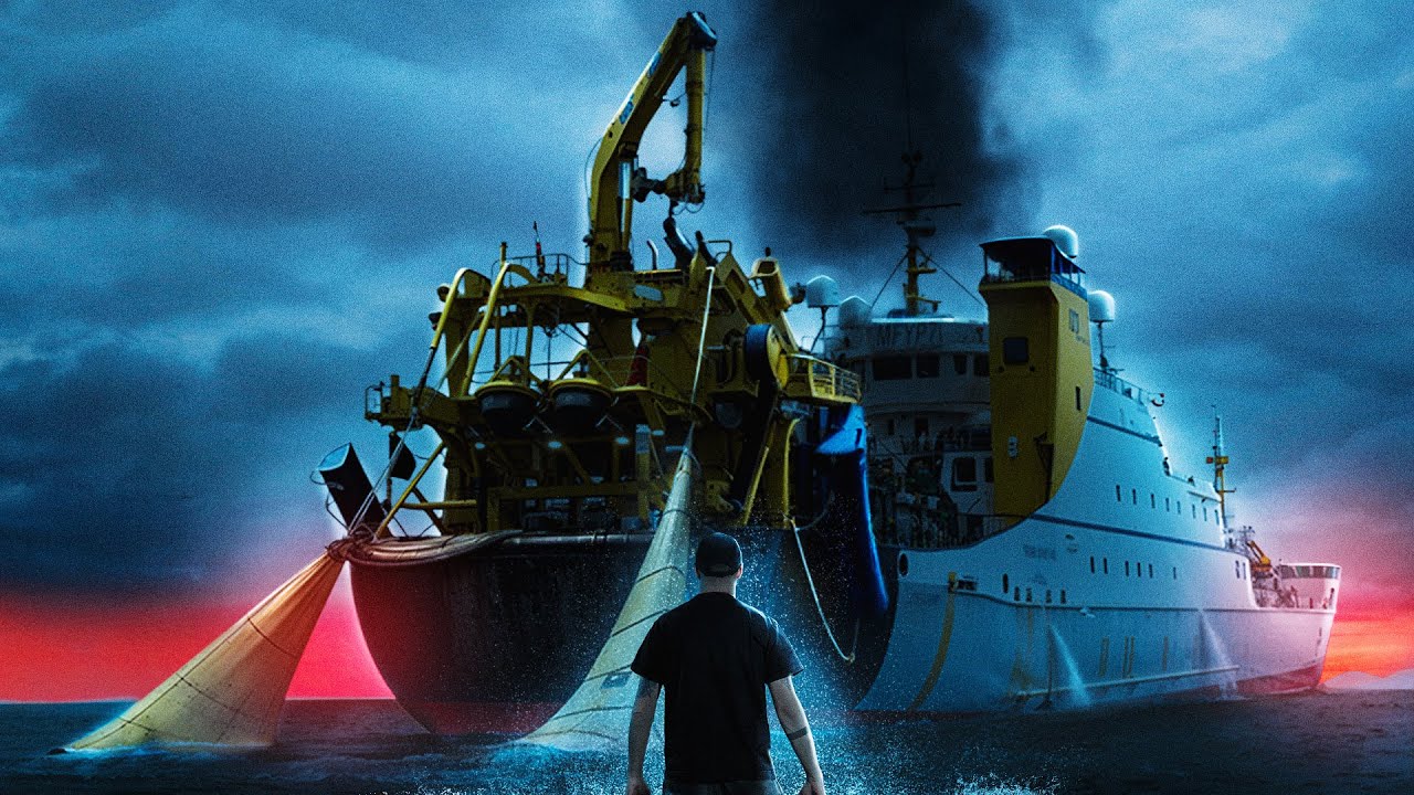 YouTube post by @CharlesVilla for NATURE. Caption reads: J'ai enquêté sur le scandale de la pêche....