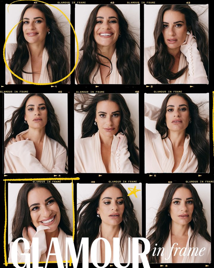 Instagram post by @leamichele for Glamour. Caption reads: Lea Michele is back on the board. After a....