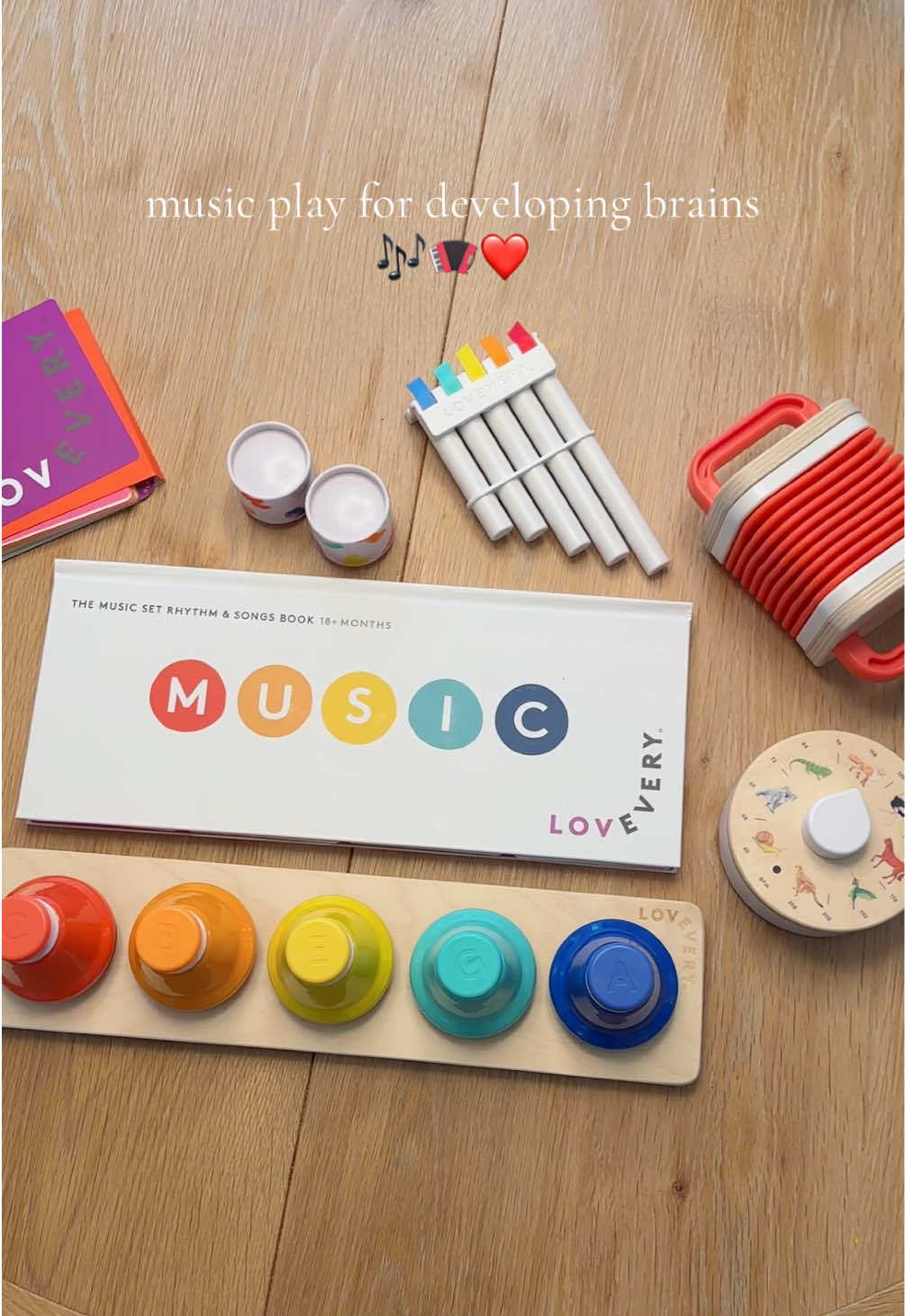 TikTok post by @thrifty_therapist for Lovevery. Caption reads: [...] available on TikTok shop 💕 @Lovevery....
