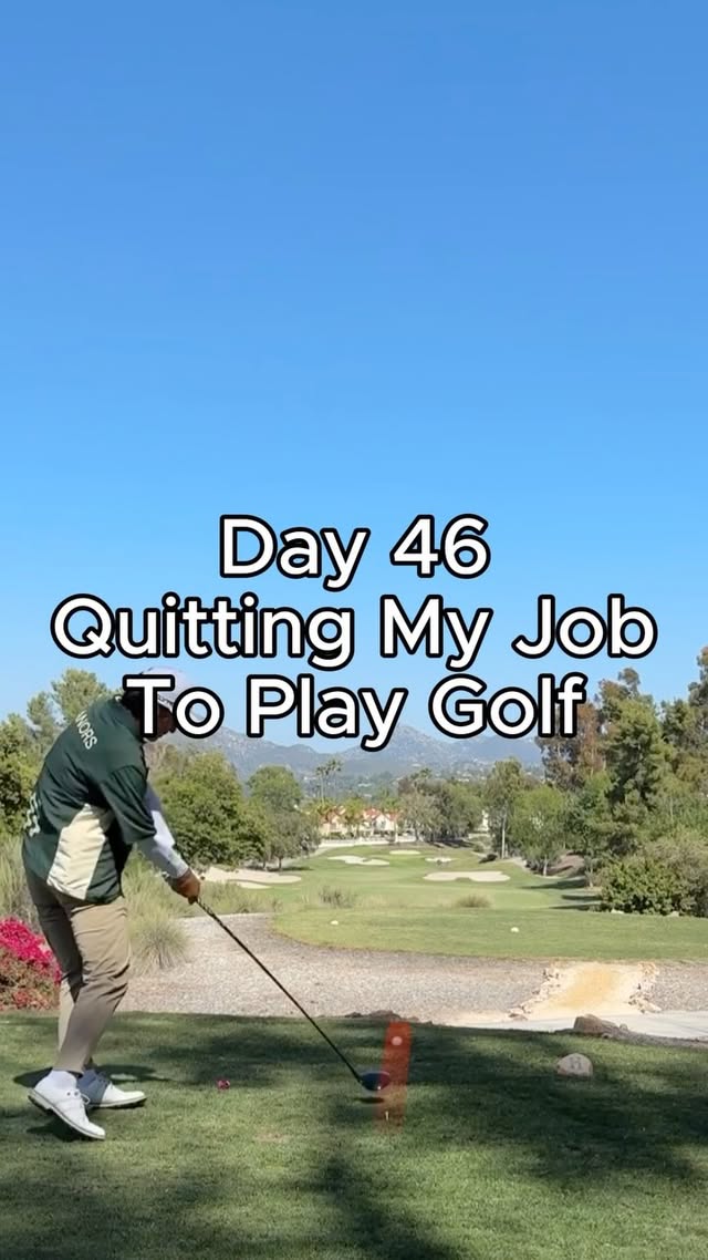 Instagram post by @timtagolfs for Manors Golf. Caption reads: Day 46. Golf is hard :( and so is this @manorsgolf....