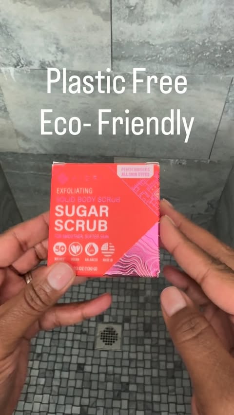 Instagram post by @stefannniee for VIORI. Caption reads: @vioribeauty exfoliating sugar scrub bar in peach....