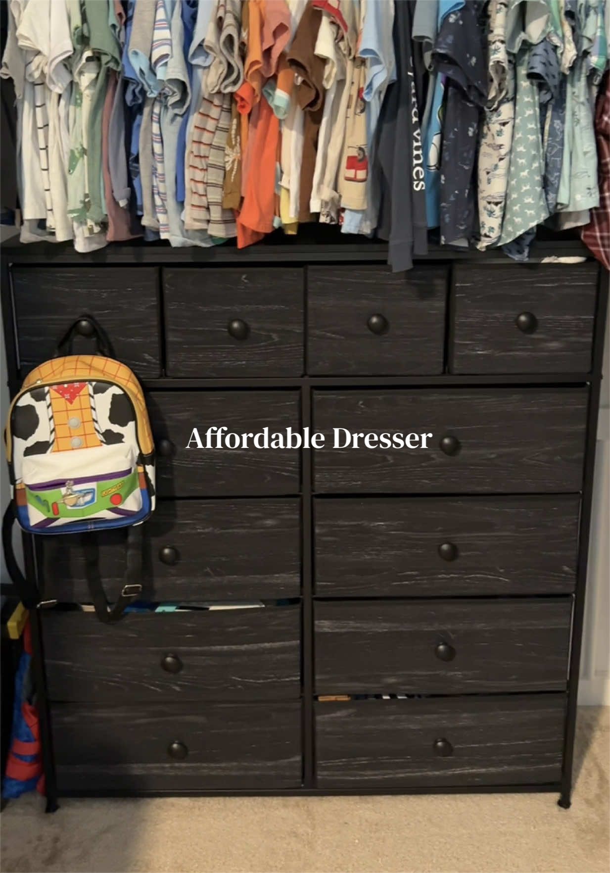 TikTok post by @lovefabiw for RaybeeOfficial. Caption reads: [...] #dresser #affordablefurniture....