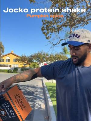 TikTok post by @jniu__ for JOCKO FUEL. Caption reads: [...] #proteinshake #icedproteincoffee @JOCKO FUEL.